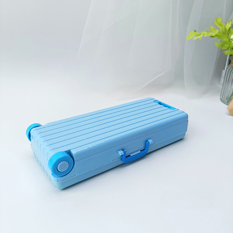 Wholesale Plastic Suitcase Double Layer Large Capacity Stationery Box